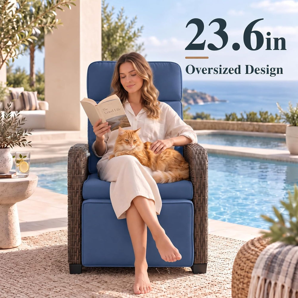 Restland Upgraded Outdoor Recliner with Independent Adjustable Back & Foot