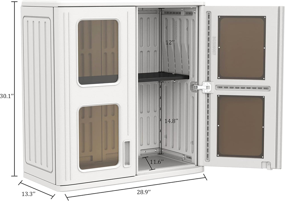 Outdoor Storage Cabinet Waterproof,Resin Garage and Laundry Room Wall Mounted...