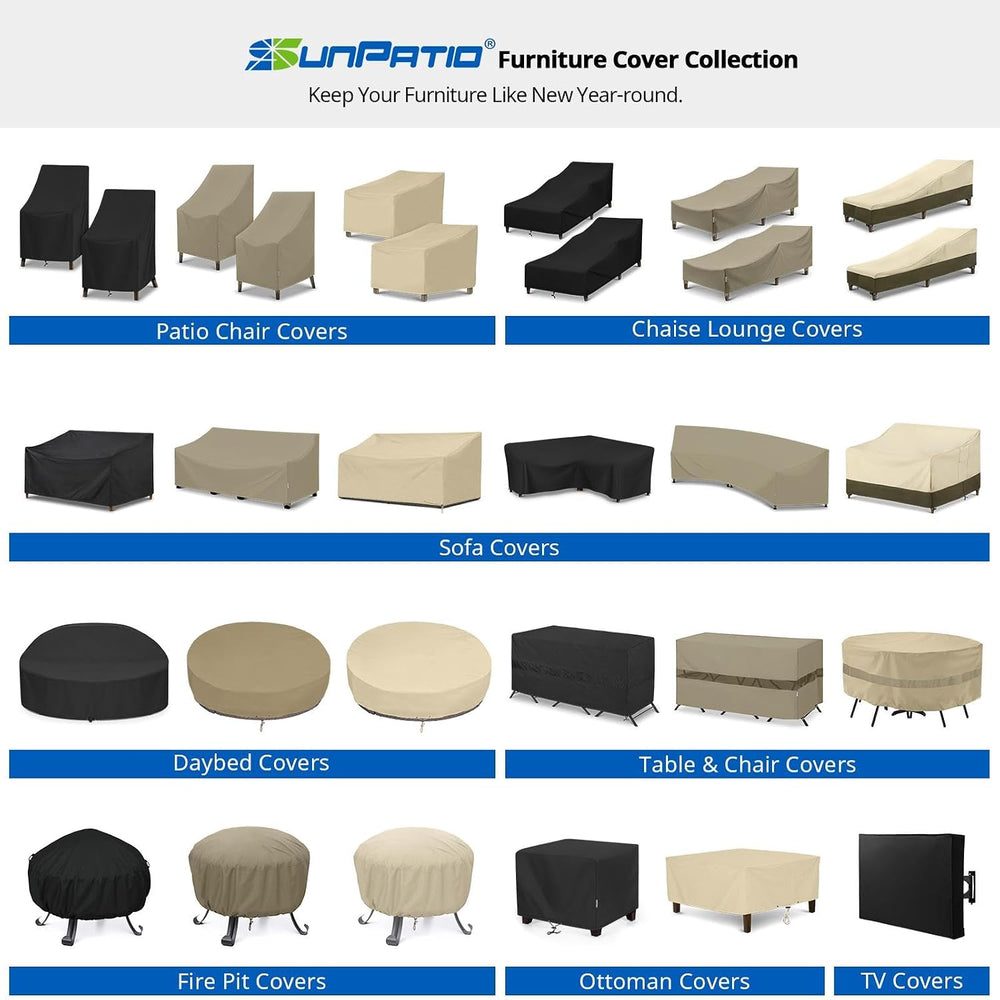 SunPatio Outdoor Waterproof Loveseat Glider Bench Cover, 60"W x 36"...