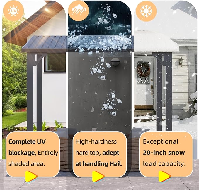 AECOJOY 8x8 Hardtop Gazebo Outdoor Pergola, Small Heavy Duty Lean to Metal Pe...