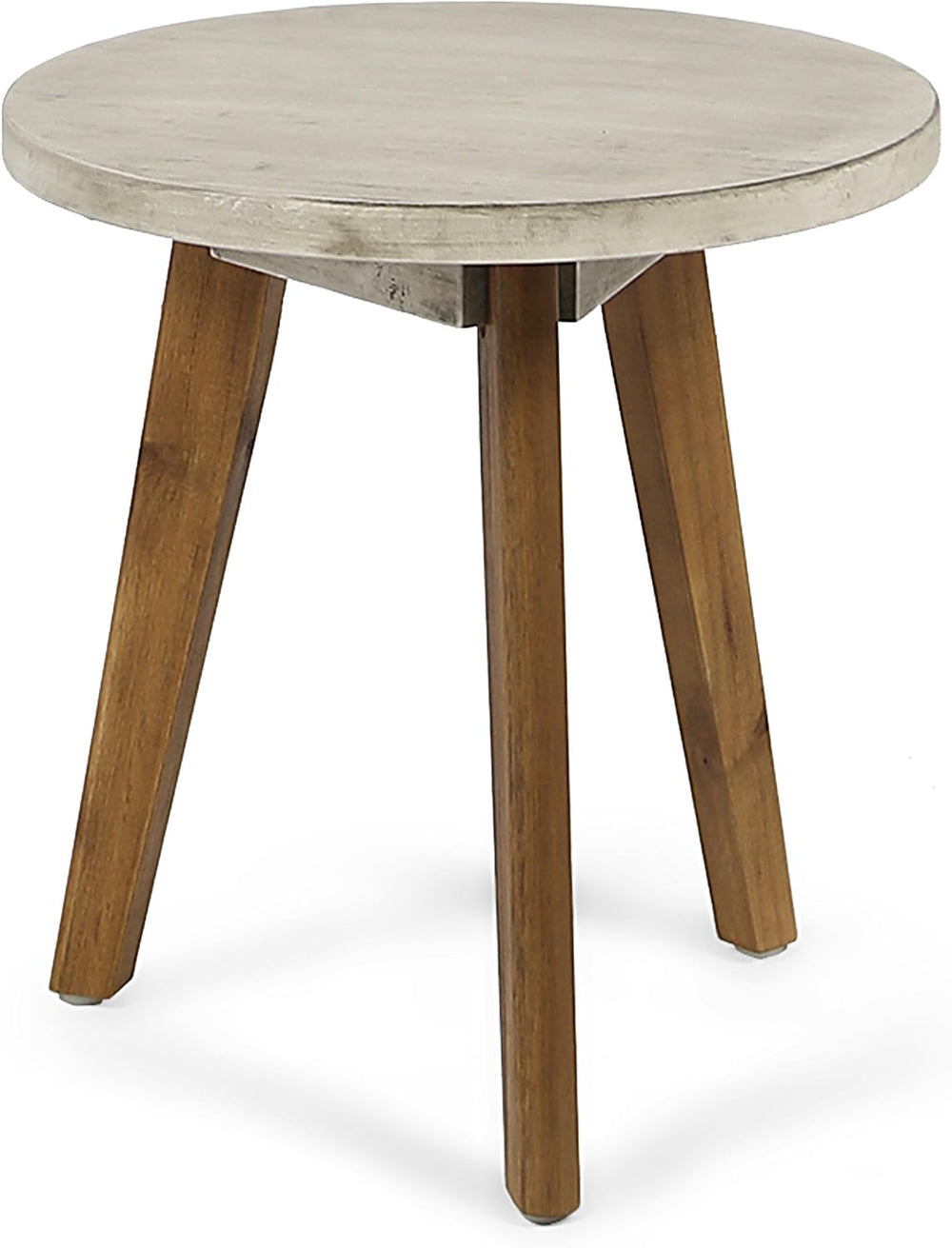 Christopher Knight Home Gino Outdoor Acacia Wood Side Table, Light Gray Finis...