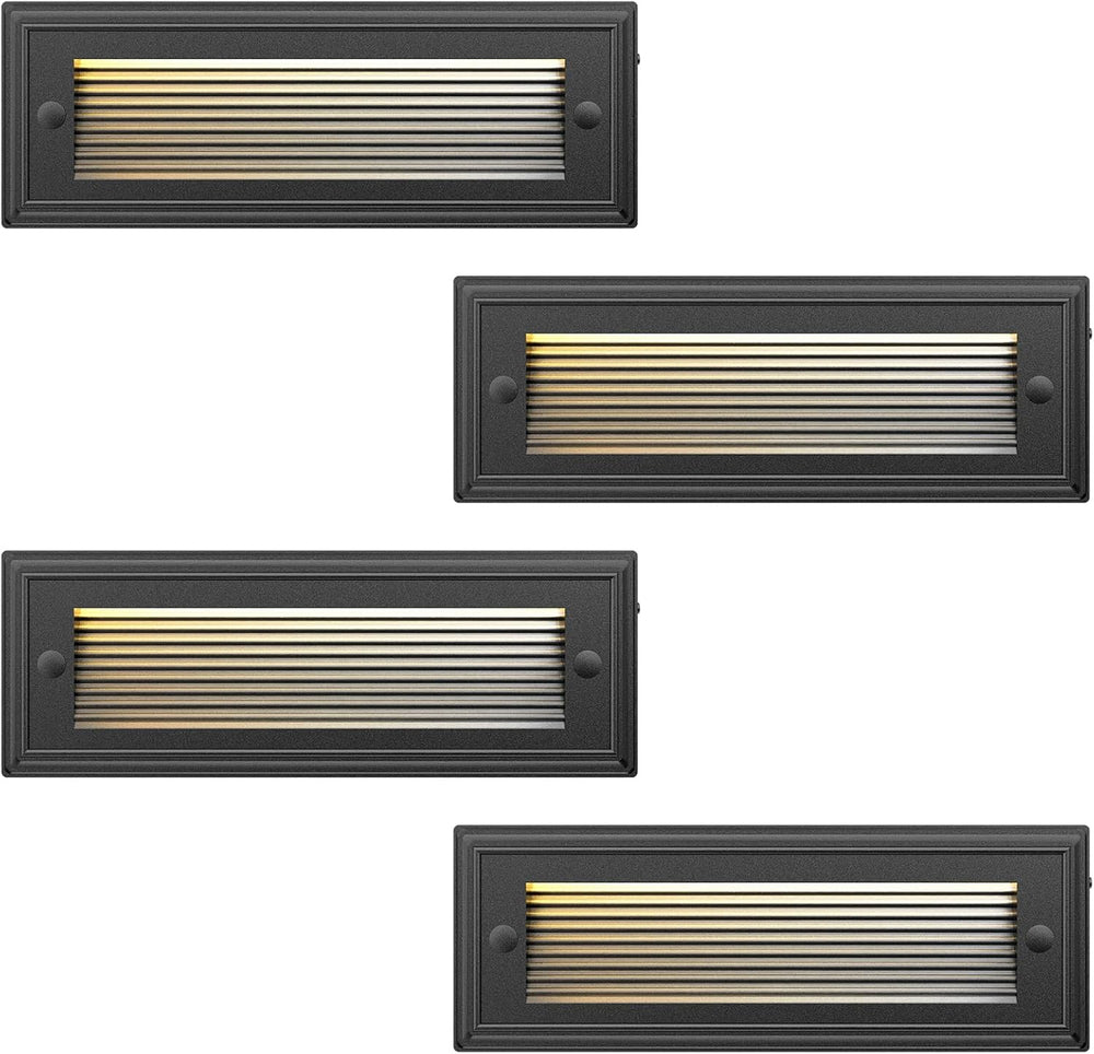 4-Pack 9 Inch Low Voltage Step Lights Outdoor, 5W LED Deck Stair Lights