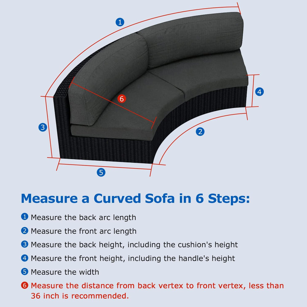 SunPatio Outdoor Curved Sectional Couch Cover, Heavy Duty Waterproof Patio So...