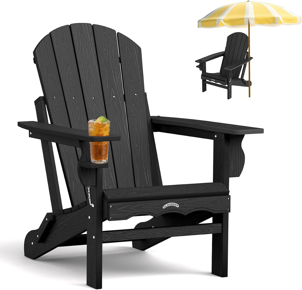 Folding Adirondack Chair, 25 Year Fade Proof Outdoor Patio Chairs