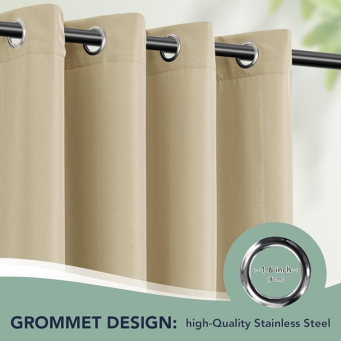 Outdoor Curtains for Patio Waterproof - 8 Panels Privacy Weatherproof Outside...