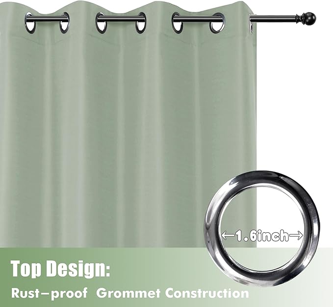 HolidayIdeas Outdoor Curtains for Patio Waterproof, 6 Panels - 54x95 Inches -...