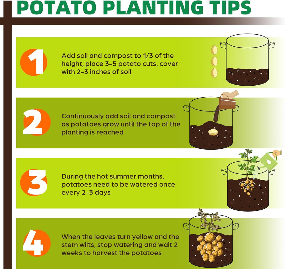 Jorvila 5-Pack 5 Gallon Grow Bags