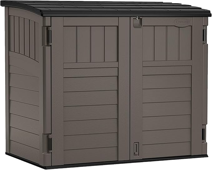Suncast 34 Cu Ft Horizontal Resin Storage Shed - Outdoor Storage Shed with Fl...