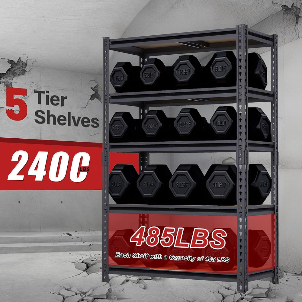 2 Pack Storage Shelves Heavy Duty, Garage Shelving Units, 2400LBS