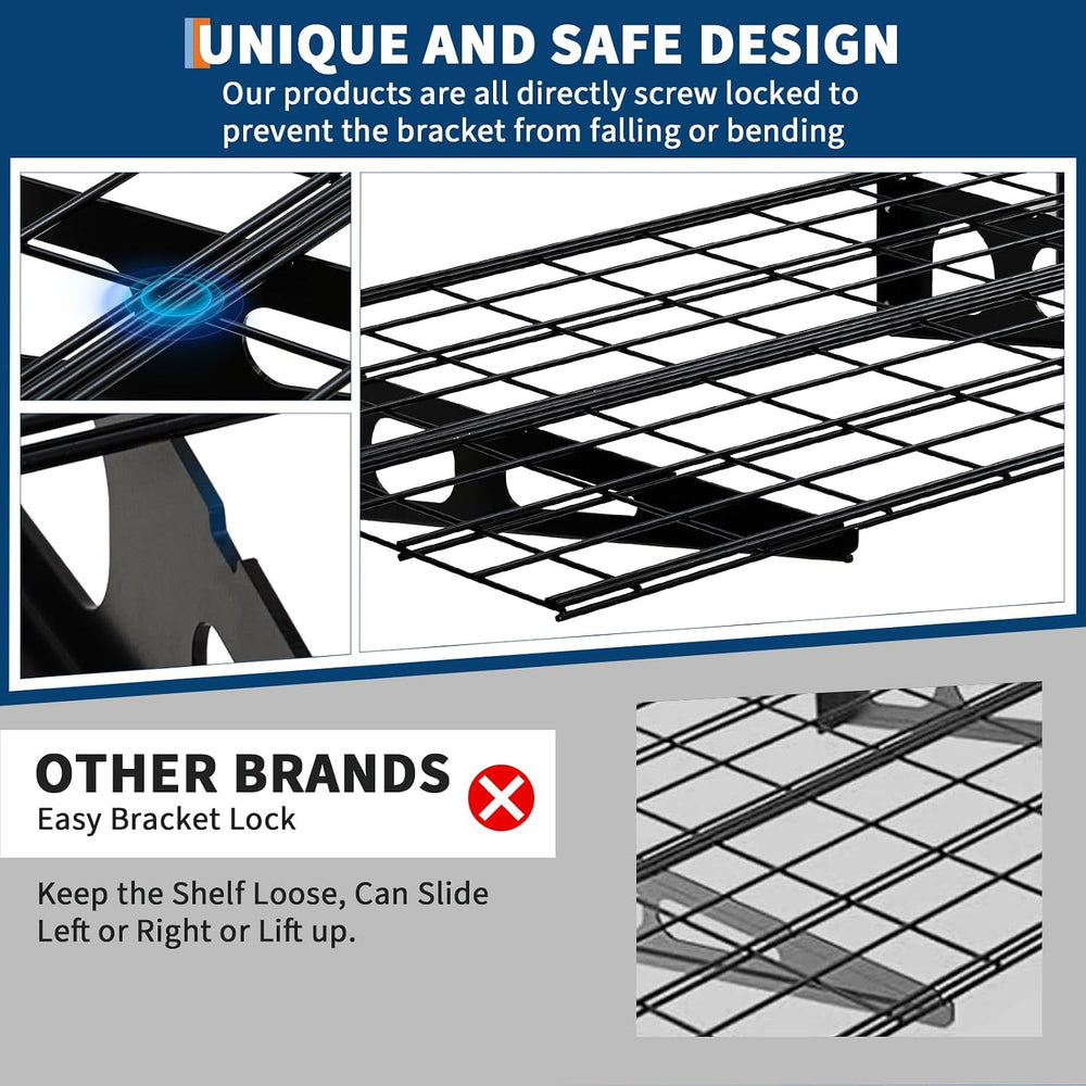 GarveeLife 2 Pack 2x6 ft Garage Storage Shelving Wall Mounted, 24in-By-72in
