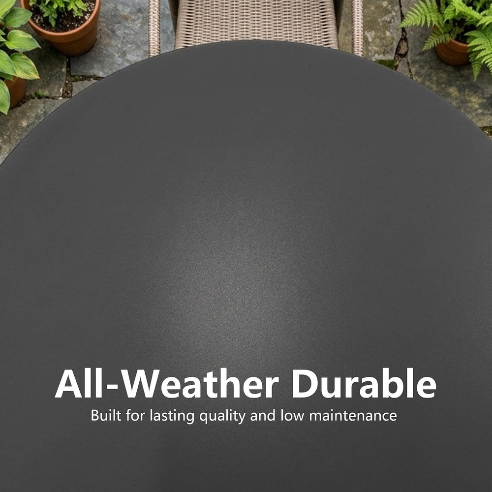 3 Piece Outdoor Bistro Set, Black Folding Table & Chairs for 2