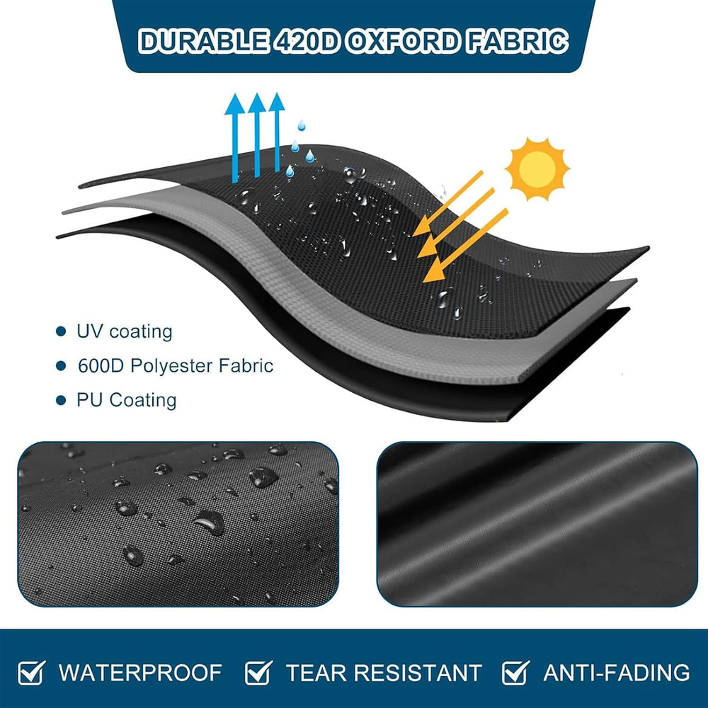 Waterproof Patio Double Egg Chair Cover 90”x78” –RICHIE Heavy-Duty Black Outd...