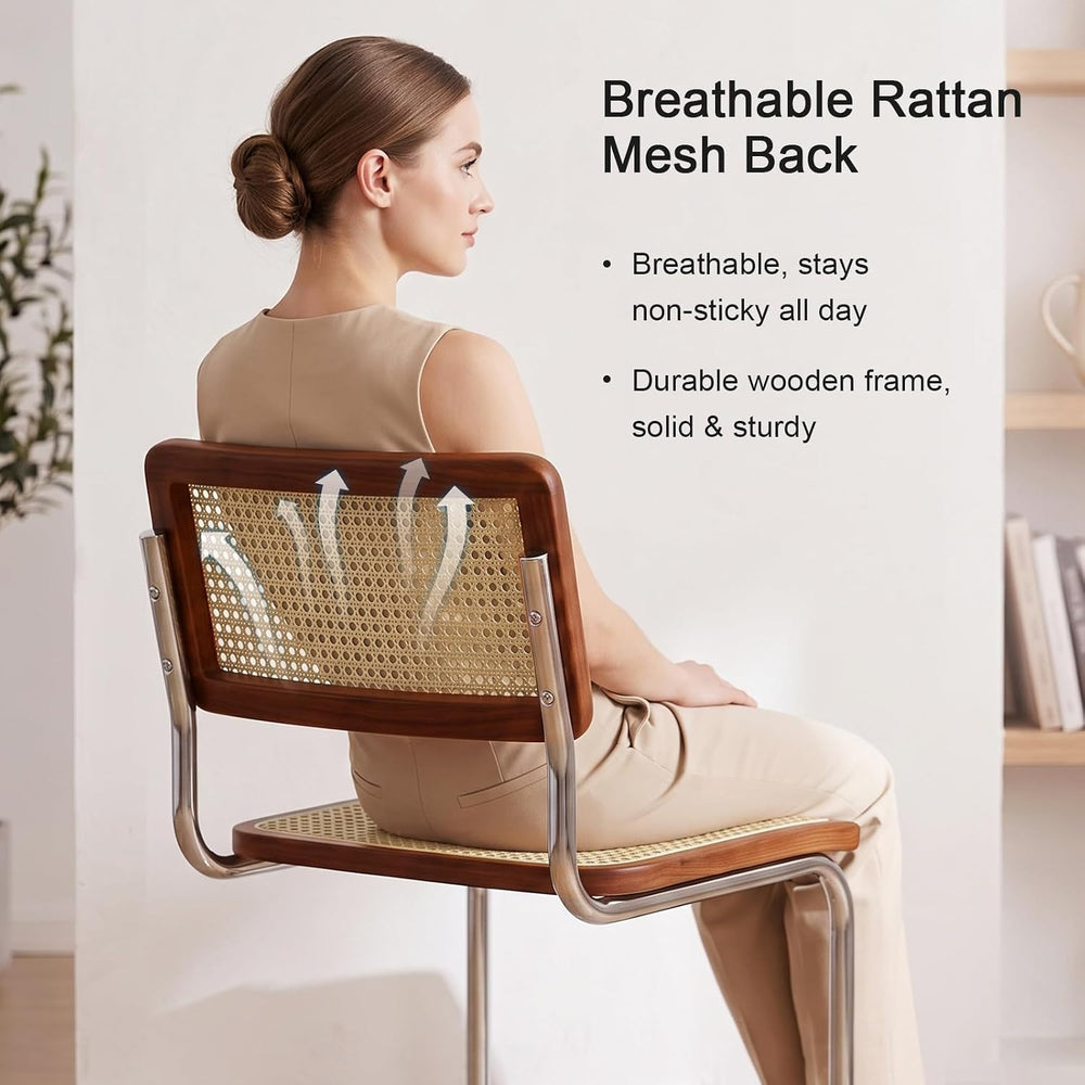 Rattan Dining Chairs Mid Century, Cesca Chairs Set of 4 for Kitchen Room