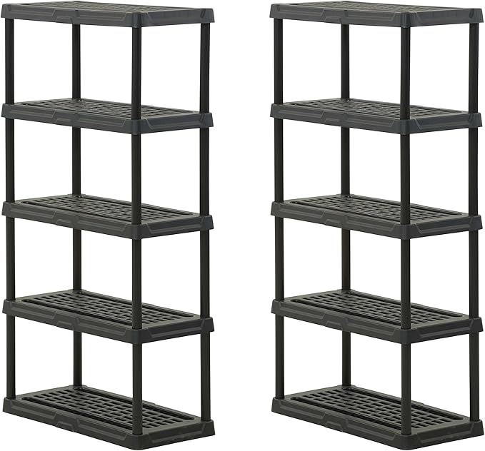 CENTREX CX 5-Tier Heavy Duty Plastic Storage Shelves that Support up to 150lb...