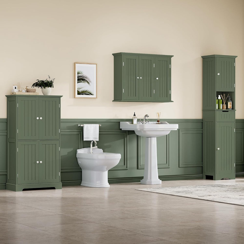 ChooChoo Laundry Cabinet with 3 Doors and Adjustable Shelves