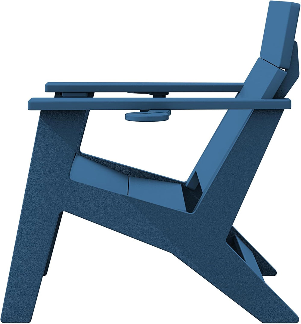 SERWALL Modern Adirondack Chairs Tall Lounge Chair Set of 2,Blue