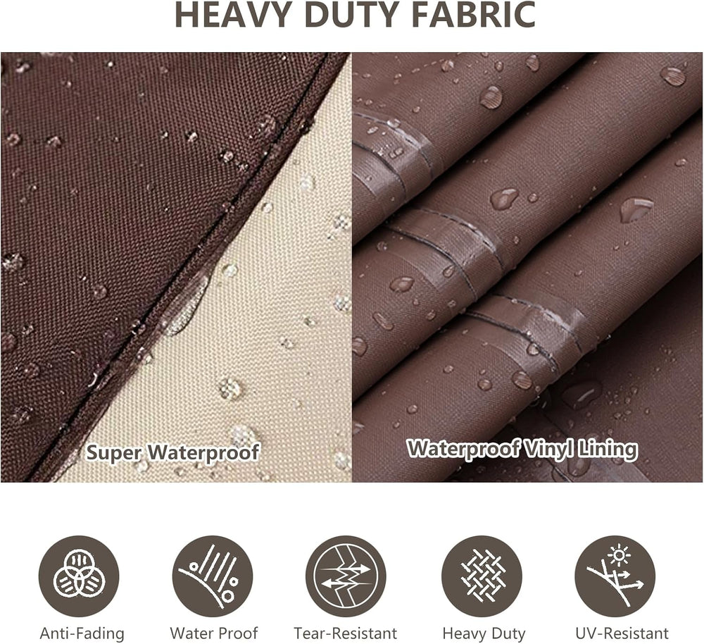 Rileytee Patio Furniture Cover Set, 600D Heavy Duty Waterproof 4-Piece Outdoo...