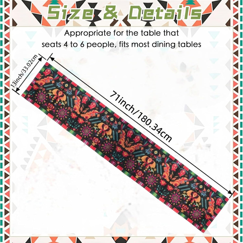15 Pack Mexican Theme Halloween Table Runners 72×13in Cinco de Mayo Bird Dia ...