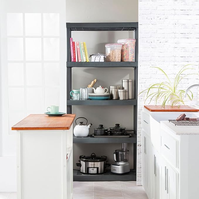 Sterilite 2-Pack 5 Shelf Unit, Heavy-Duty Shelving Storage Rack for Home and ...