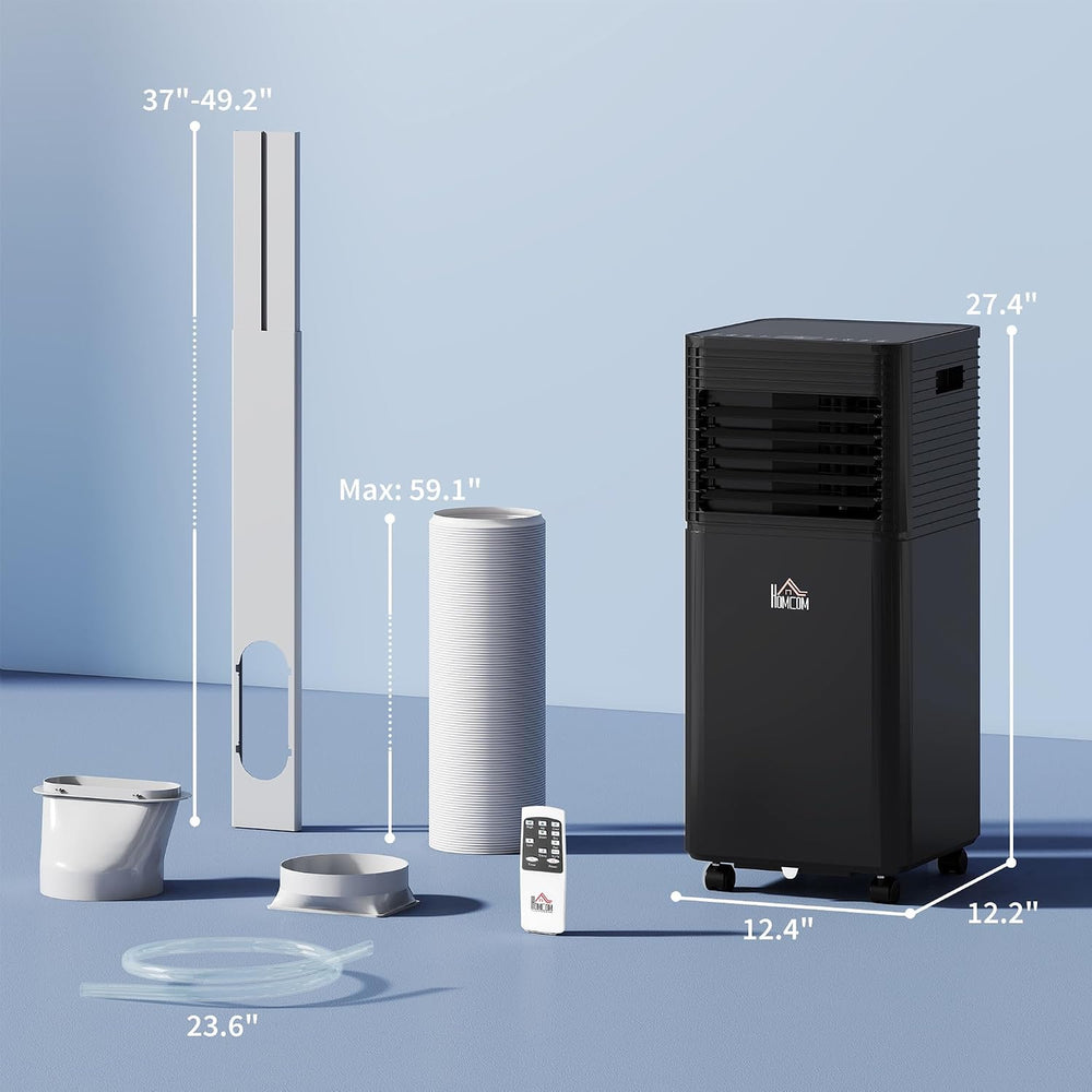 HOMCOM 8000 BTU Portable Air Conditioner for Rooms up to 344 Sq.Ft. Black