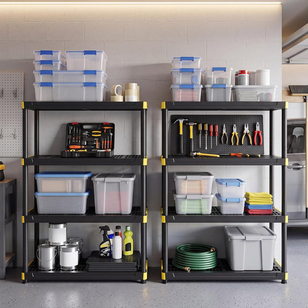 GIANTEX 4-Tier Plastic Storage Shelf, Heavy-Duty Utility Rack
