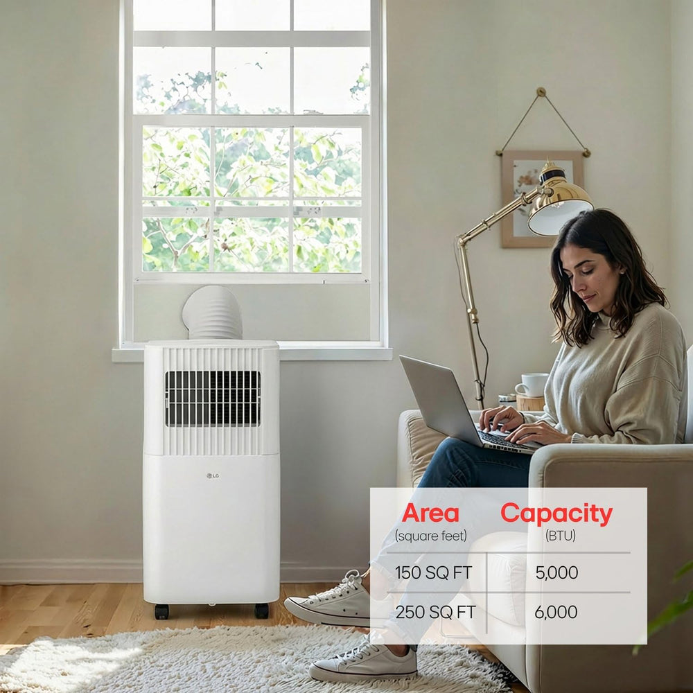 LG 6,000 BTU (DOE) / 8,000 BTU (ASHRAE) Portable AC with Fan and Remote
