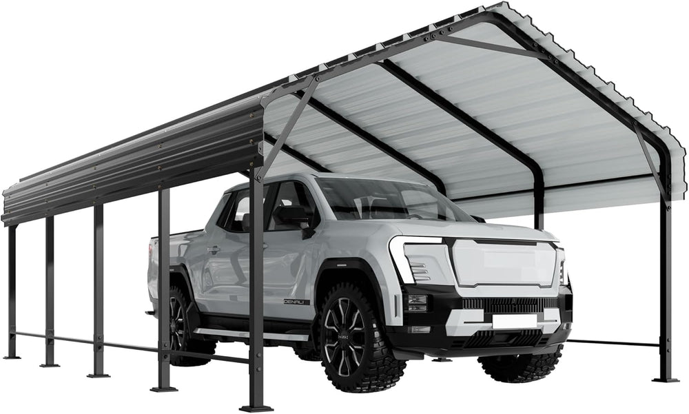 Shintenchi 12x20 FT Metal Carport, Oversized Carport Garage with Enhanced Bas...