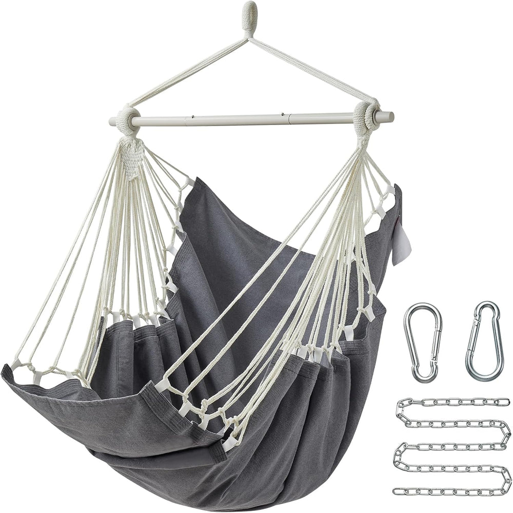 XL Hammock Chair with Footrest, Steel Spreader Bar, 500 lb Capacity