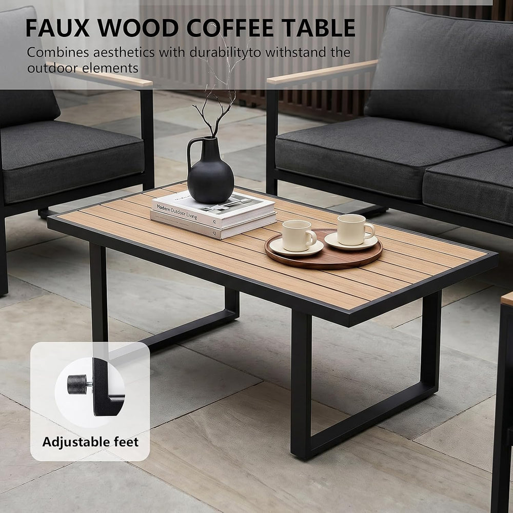 Modern Patio Furniture Set, 4 Pieces Outdoor Conversation Set