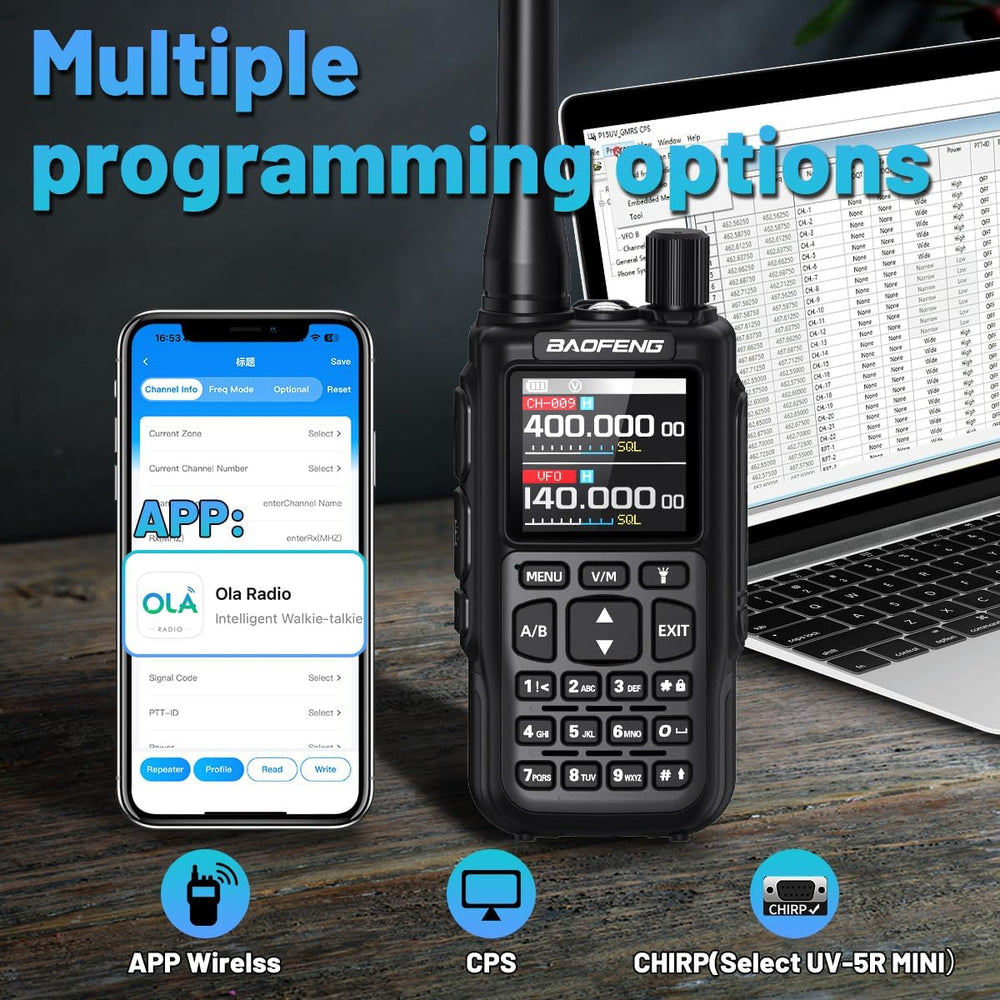 BAOFENG Radio UV-5R Mini-5 Ham Radio Handheld Rechargeable Walkie Talkies Lon...