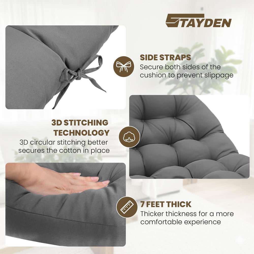 Egg Chair Cushion Replacement Outdoor Hanging Chair Cushion for Patio Furitur...