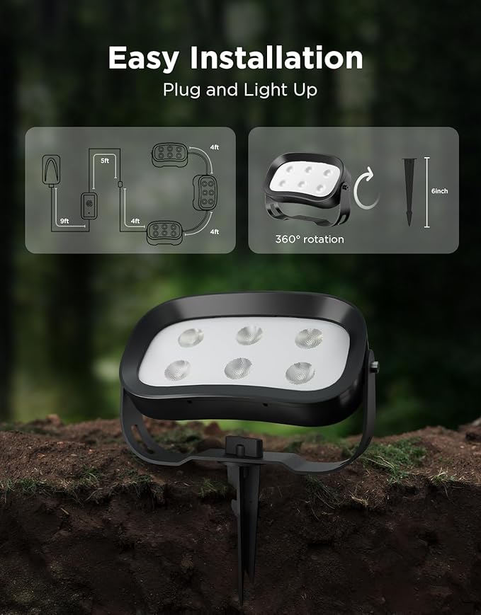 Govee Outdoor Tree Lights 3-Pack, RGBWIC LED Landscape Lighting, Outdoor Ligh...