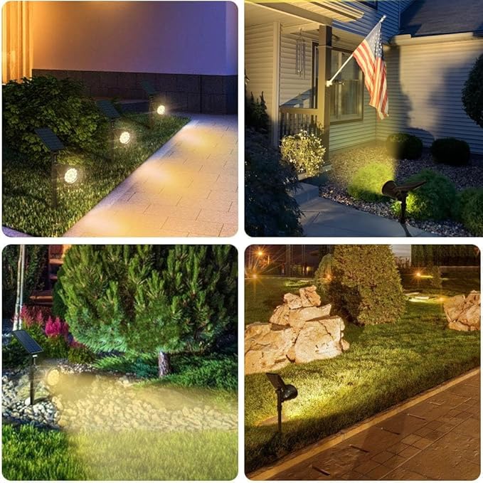 DBF Solar Lights Outdoor, 600LM Solar Spotlights Outdoor Waterproof, 2 Bright...