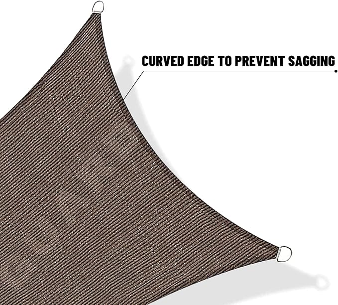 SUNNY GUARD Sun Shade Sail 20'x20'x20' Triangle Brown UV Block Su...