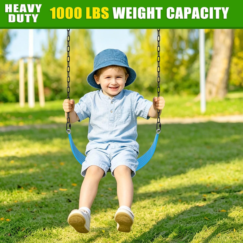 2Pcs 100" (8.3ft) Swing Chain with Hooks 1000 LBs Capacity Black Coated ...