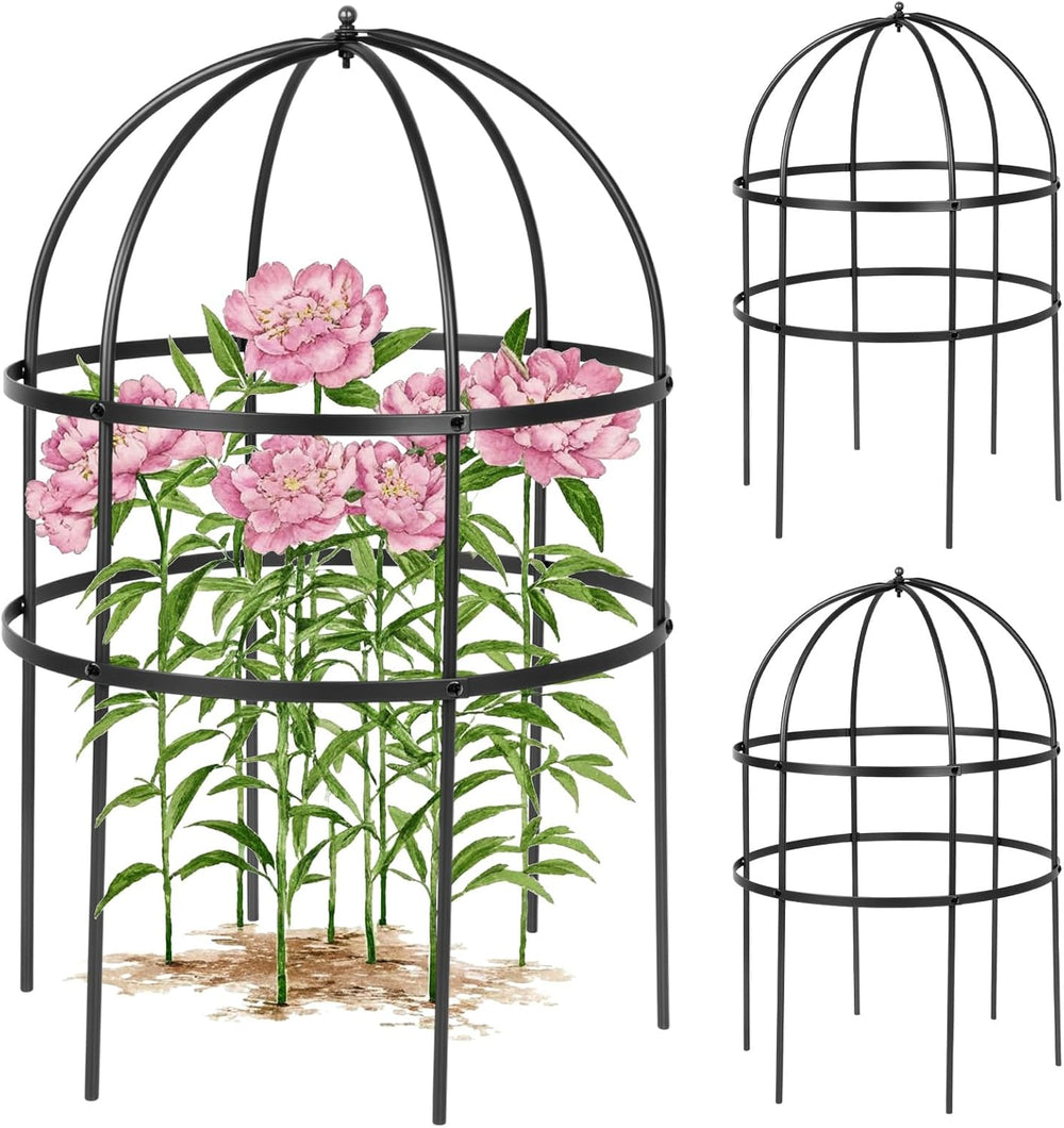2 Pcs Jardin Bird Cage Plant Support 24" H Large Sturdy Grow-Through Flo...