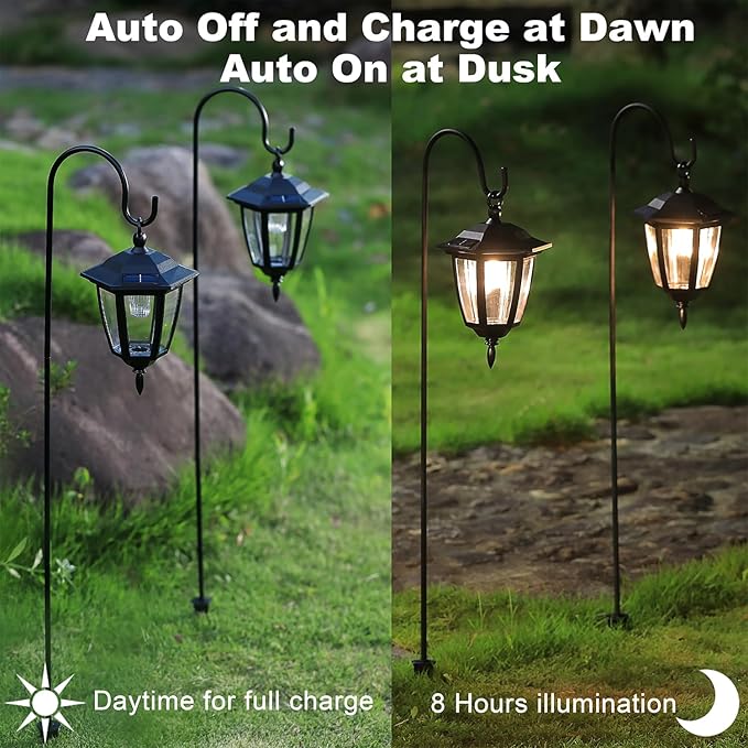Dynaming 6 Pack Solar Hanging Lights Outdoor, Solar Powered Garden Decorative...