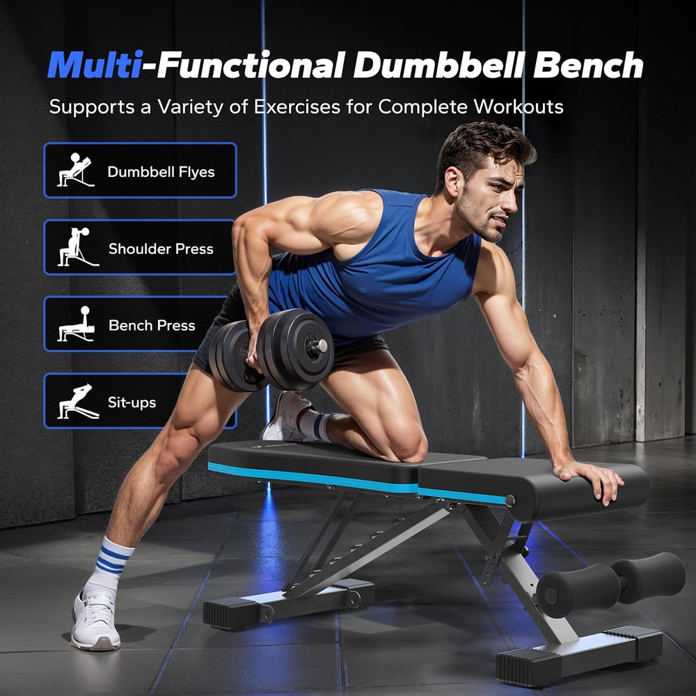 MERACH Weight Bench, Foldable Weight Benches for Home Gym with 990 LBS, Adjus...