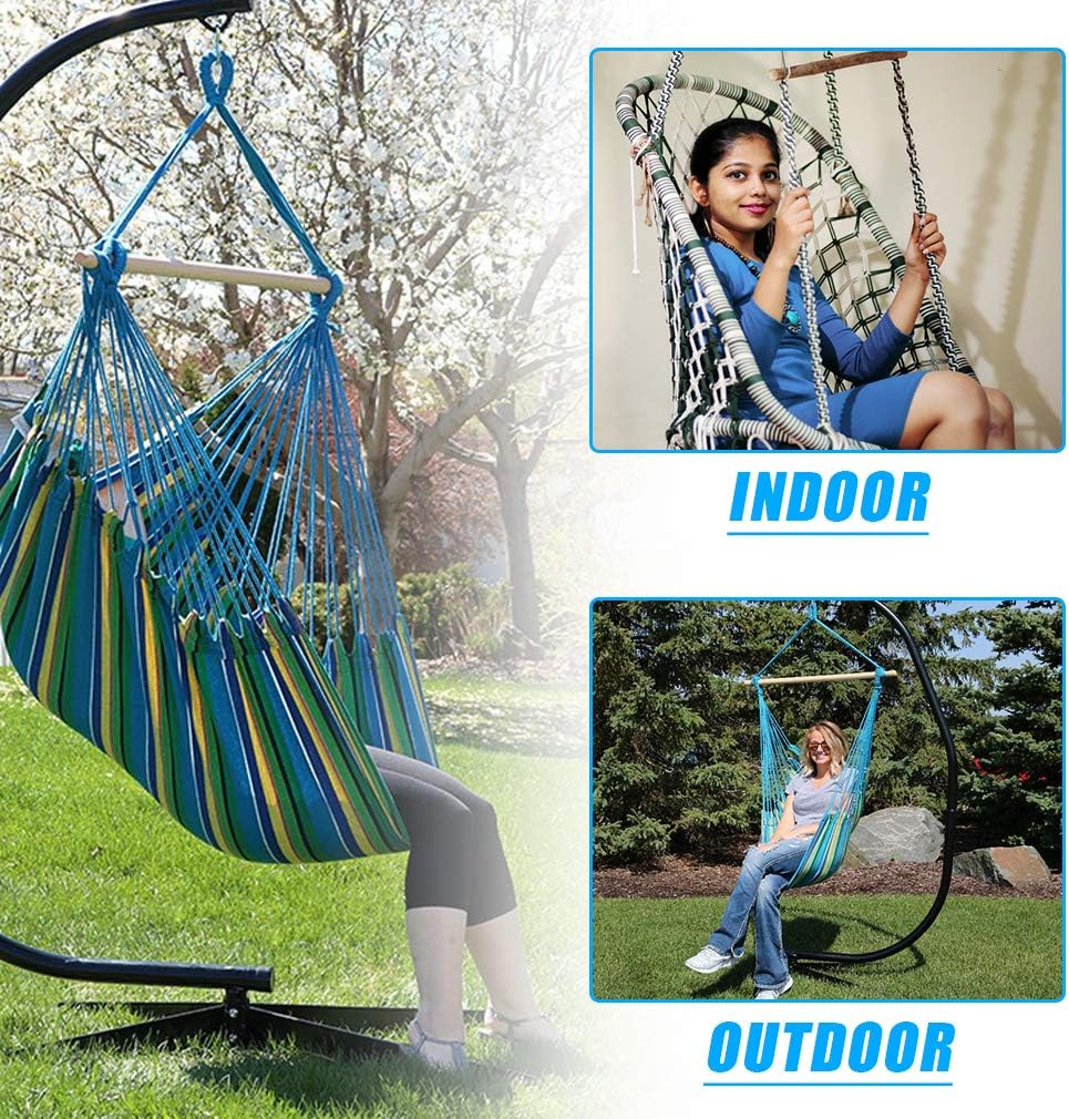 FDW Hanging Hammock Stands Hammock Chair Stands,C Stand Outdoor Solid Steel H...