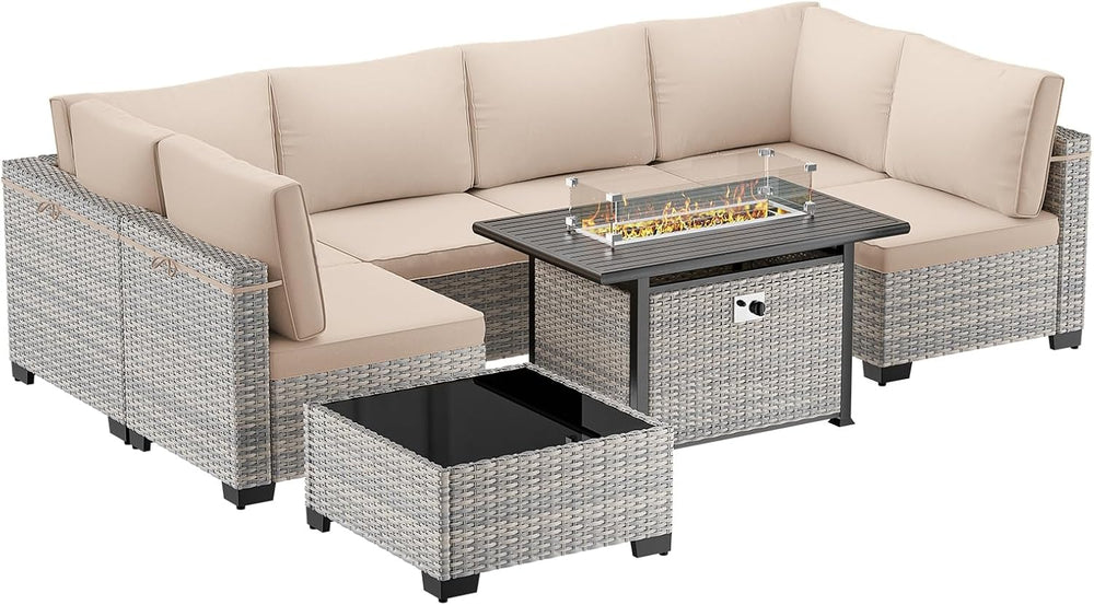 Outdoor PE Wicker Rattan Modular Patio Sectional Sofa Set