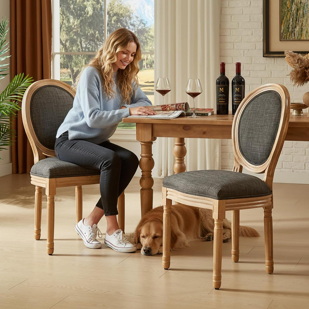 French Country Dining Chairs, Upholstered Dining Chairs Set of 2