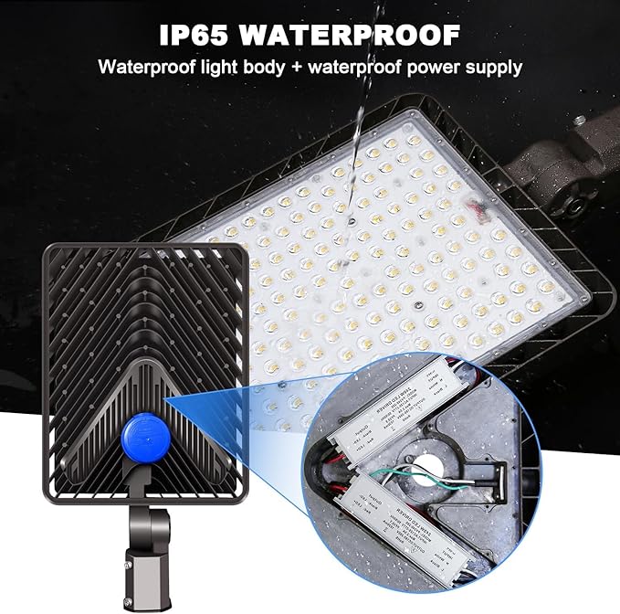 Juyace 480W LED Parking Lot Light 2 Pack, Slip Fitter Mount Outdoor Street Li...