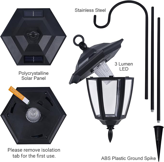 Dynaming 6 Pack Solar Hanging Lights Outdoor, Solar Powered Garden Decorative...