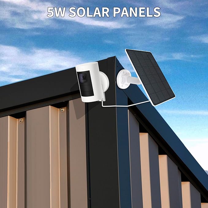 2-Pack 5W 6V Solar Panel for Ring Camera, Solar Charger Compatible with Spotl...