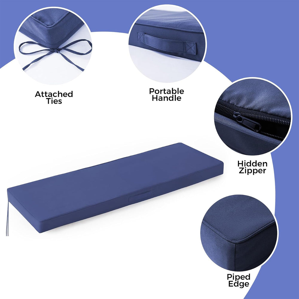 IPYNBAP Outdoor Bench Cushion Waterproof, 45x18x3 Inch, Navy Blue