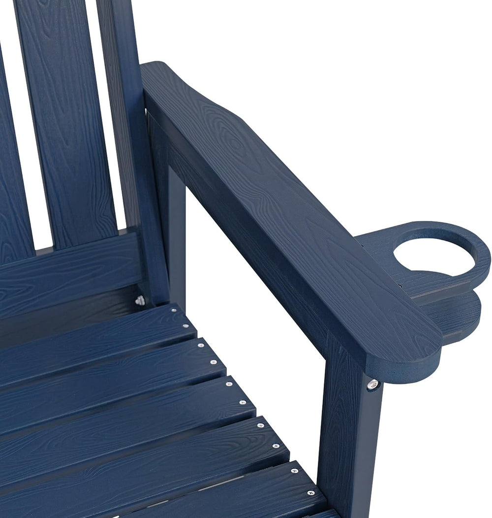 Poly Lumber Patio Glider, HIPS Material Weather-Resistant Swing Bench for Out...