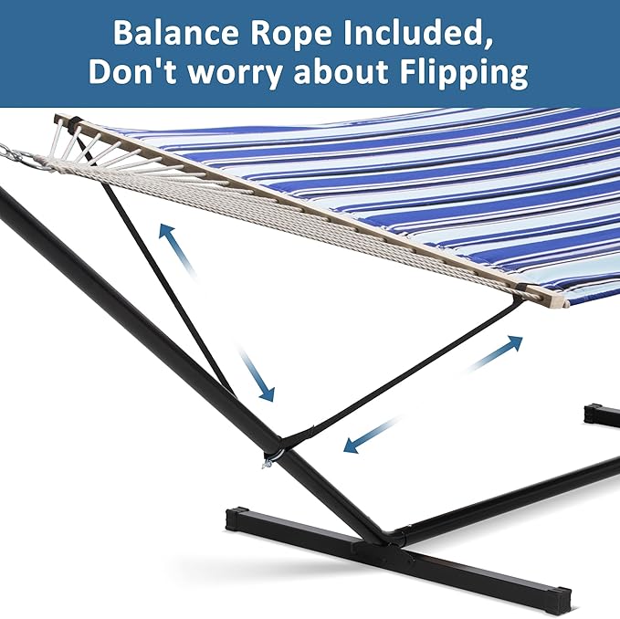 SUNCREAT Two Person Hammock with Stand Heavy Duty, Free Standing Hammocks Out...
