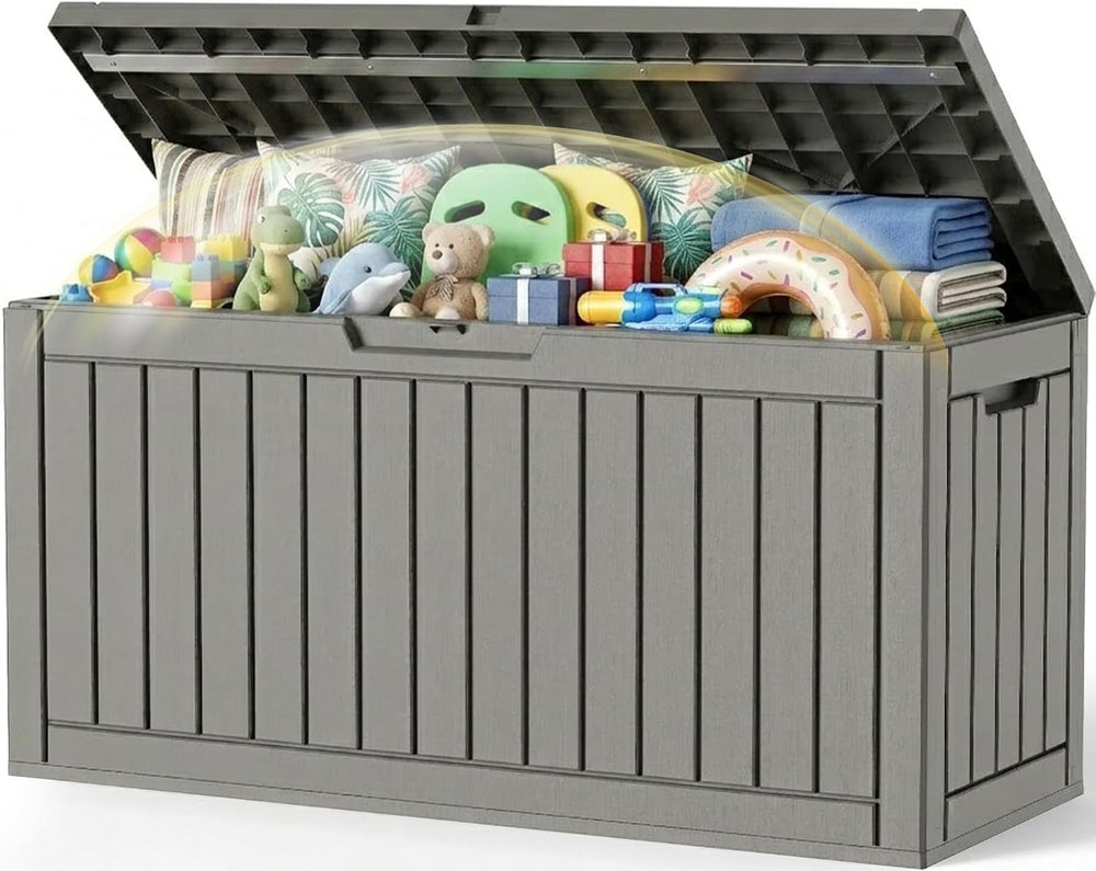 Outdoor Storage Box,120 Gallon Waterproof Resin Patio Deck Box