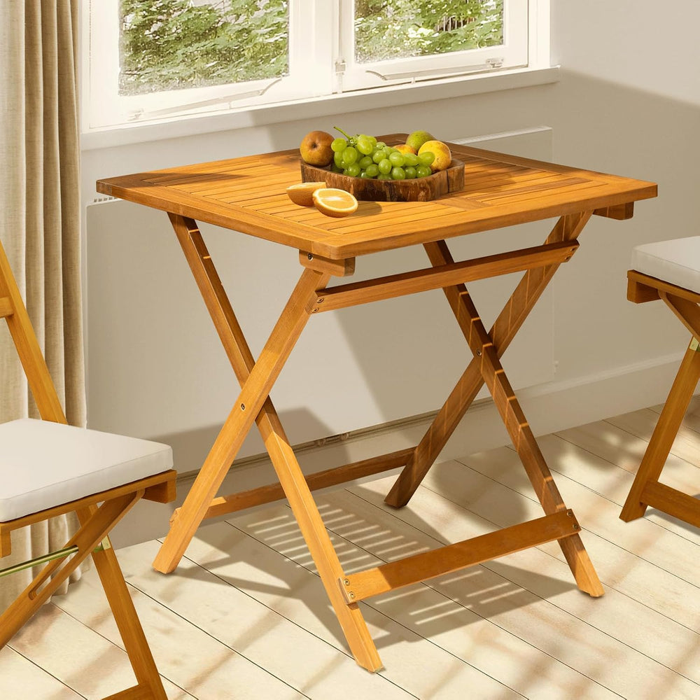 IDZO Legolas FSC Acacia Wooden Folding Table for Outdoor & Patio, 270lbs