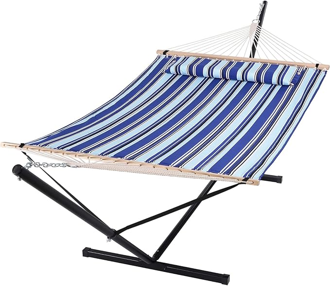 SUNCREAT Two Person Hammock with Stand Heavy Duty, Free Standing Hammocks Out...